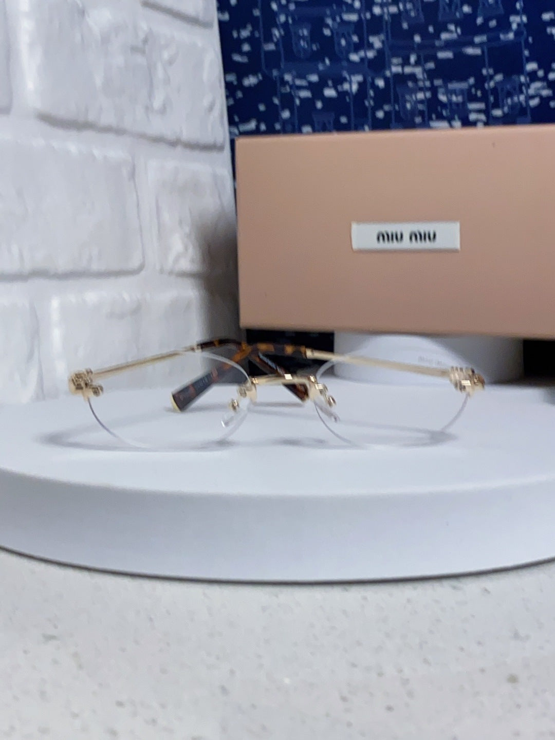 Miu Miu Lightweight Metal Rimless Silver Lens Sunglasses for Women - 449701 - detail image 2