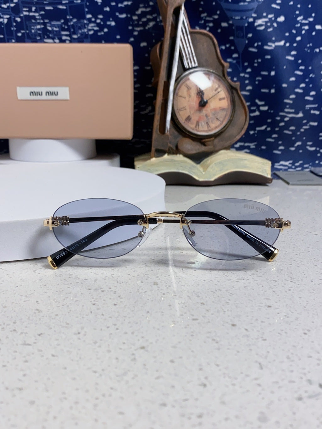 Miu Miu Lightweight Metal Rimless Silver Lens Sunglasses for Women - 449703 - detail image 9