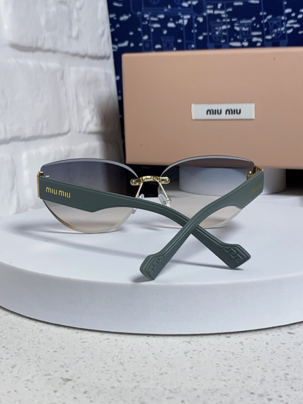 Miu Miu Lightweight Rimless Silver Lens Sunglasses for Women - 449695 - detail image 3