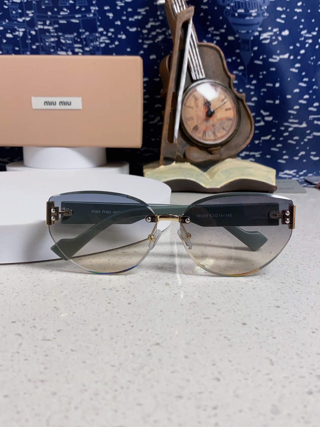 Miu Miu Lightweight Rimless Silver Lens Sunglasses for Women - 449695 - detail image 9