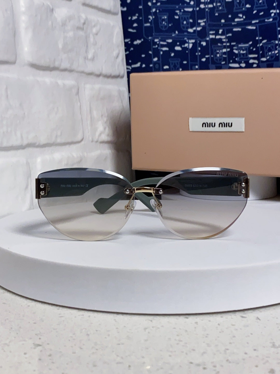 Miu Miu Lightweight Rimless Silver Lens Sunglasses for Women - 449695 - detail image 2