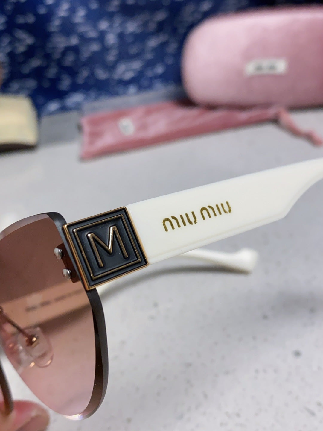Miu Miu Lightweight Rimless Silver Lens Sunglasses for Women - 449696 - detail image 7
