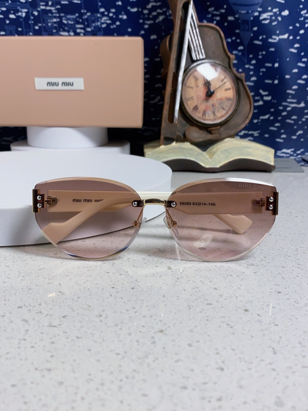 Miu Miu Lightweight Rimless Silver Lens Sunglasses for Women - 449696 - detail image 9