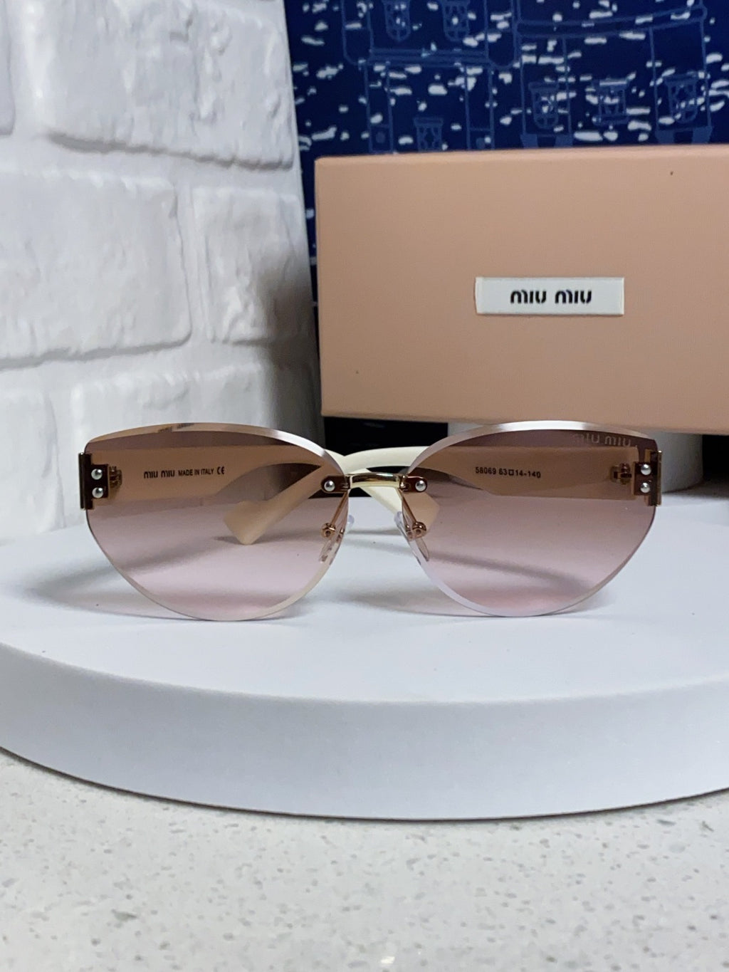 Miu Miu Lightweight Rimless Silver Lens Sunglasses for Women - 449696 - detail image 2