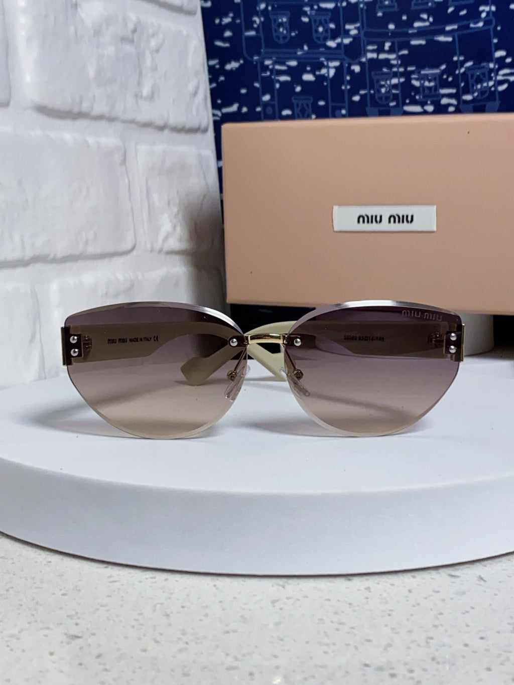 Miu Miu Lightweight Rimless Silver Lens Sunglasses for Women - 449697 - detail image 2