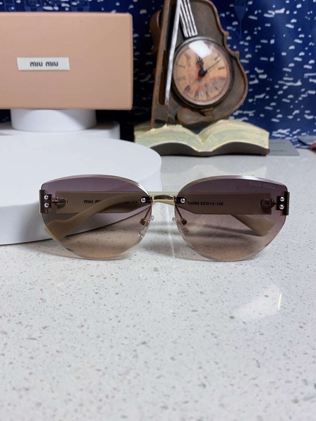 Miu Miu Lightweight Rimless Silver Lens Sunglasses for Women - 449697 - detail image 9