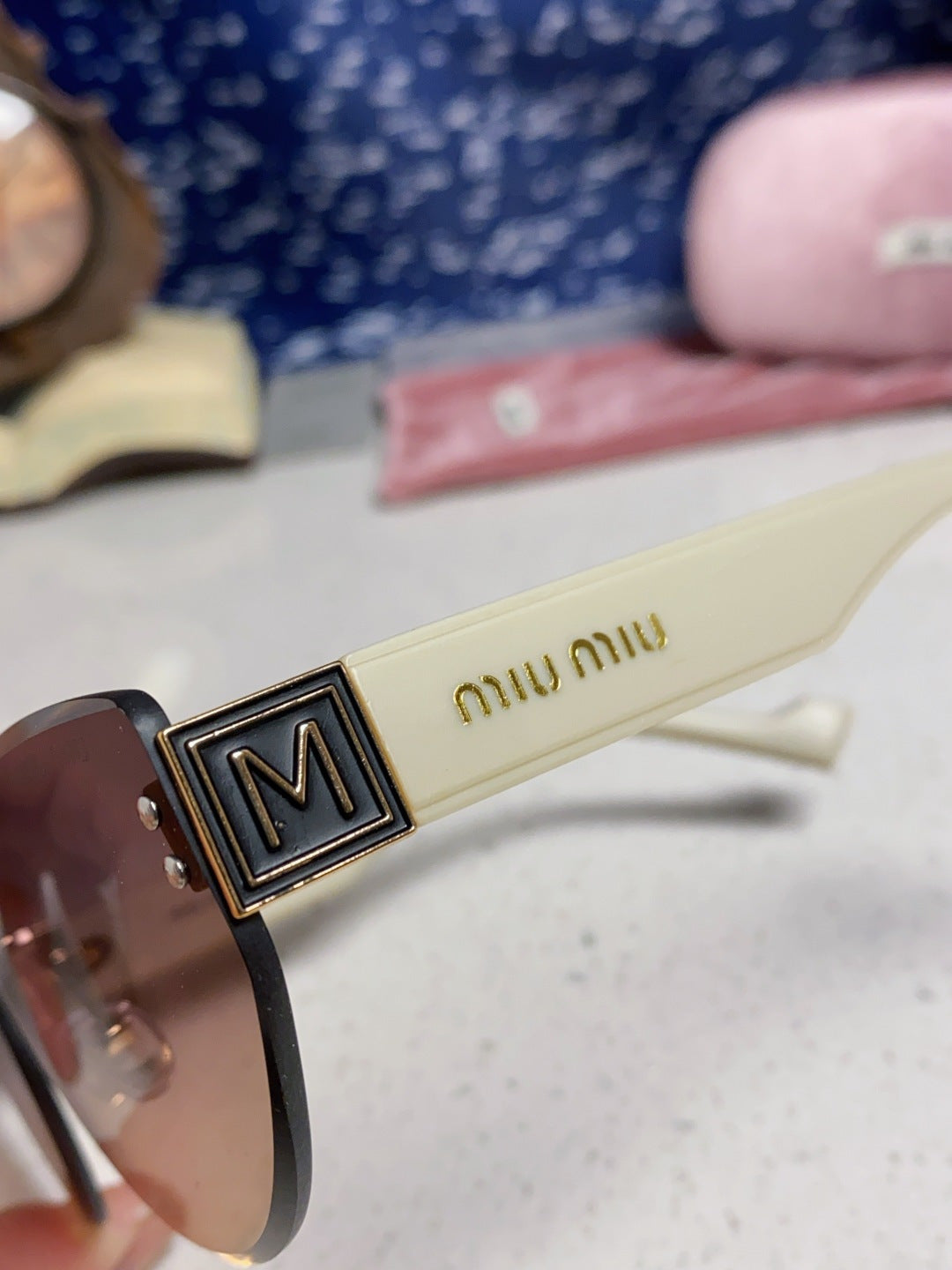 Miu Miu Lightweight Rimless Silver Lens Sunglasses for Women - 449697 - detail image 7