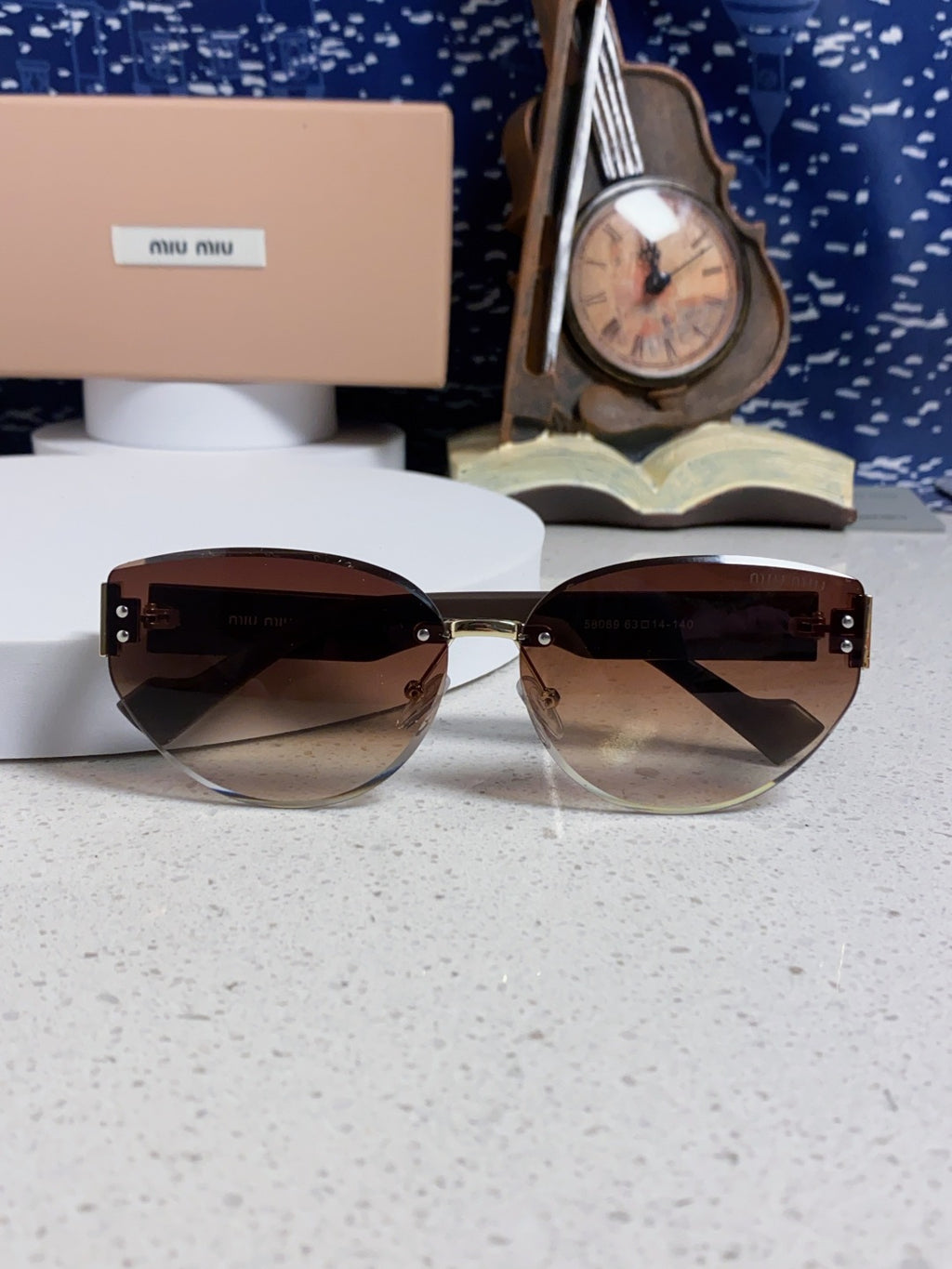 Miu Miu Lightweight Rimless Red Lens Sunglasses for Women - 449698 - detail image 9
