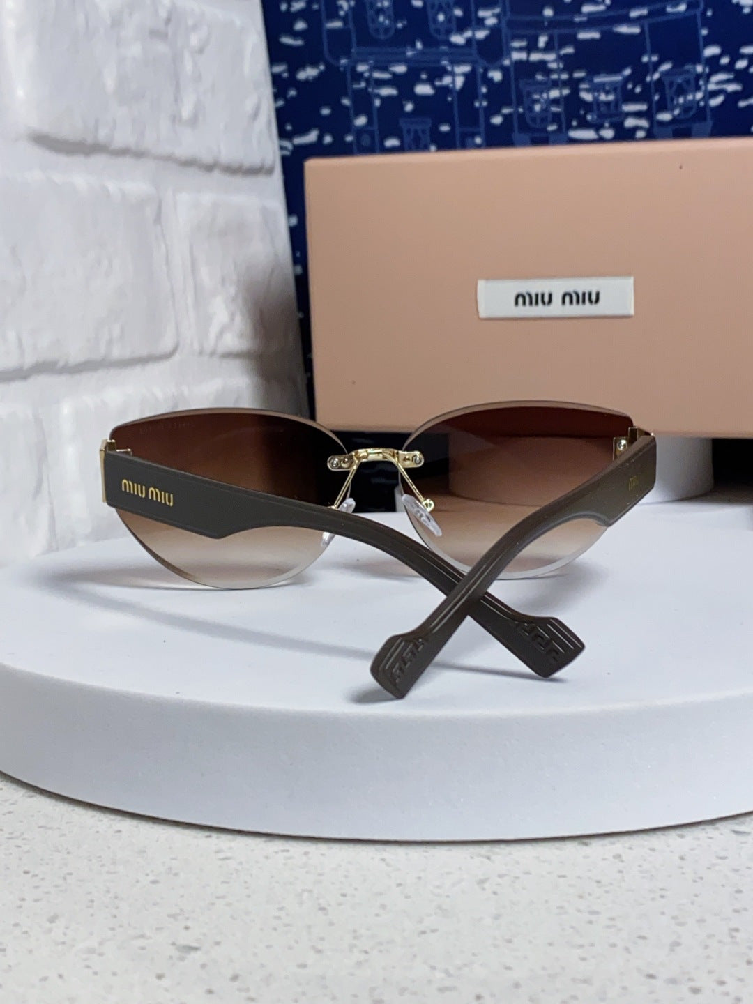 Miu Miu Lightweight Rimless Red Lens Sunglasses for Women - 449698 - detail image 3