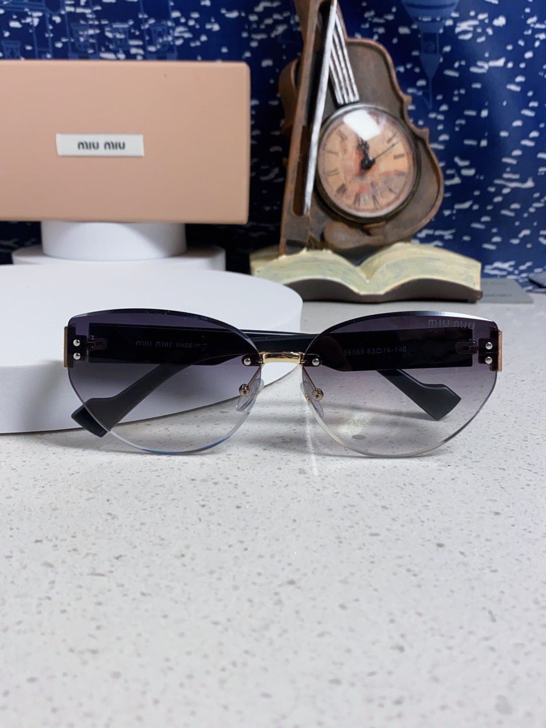 Miu Miu Lightweight Rimless Silver Lens Sunglasses for Women - 449699 - detail image 9