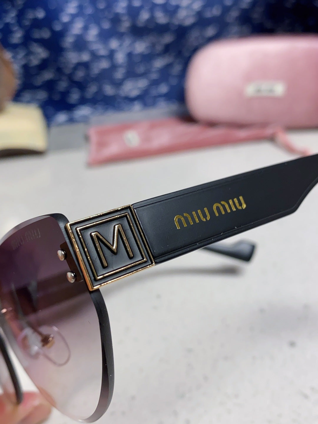 Miu Miu Lightweight Rimless Silver Lens Sunglasses for Women - 449699 - detail image 7