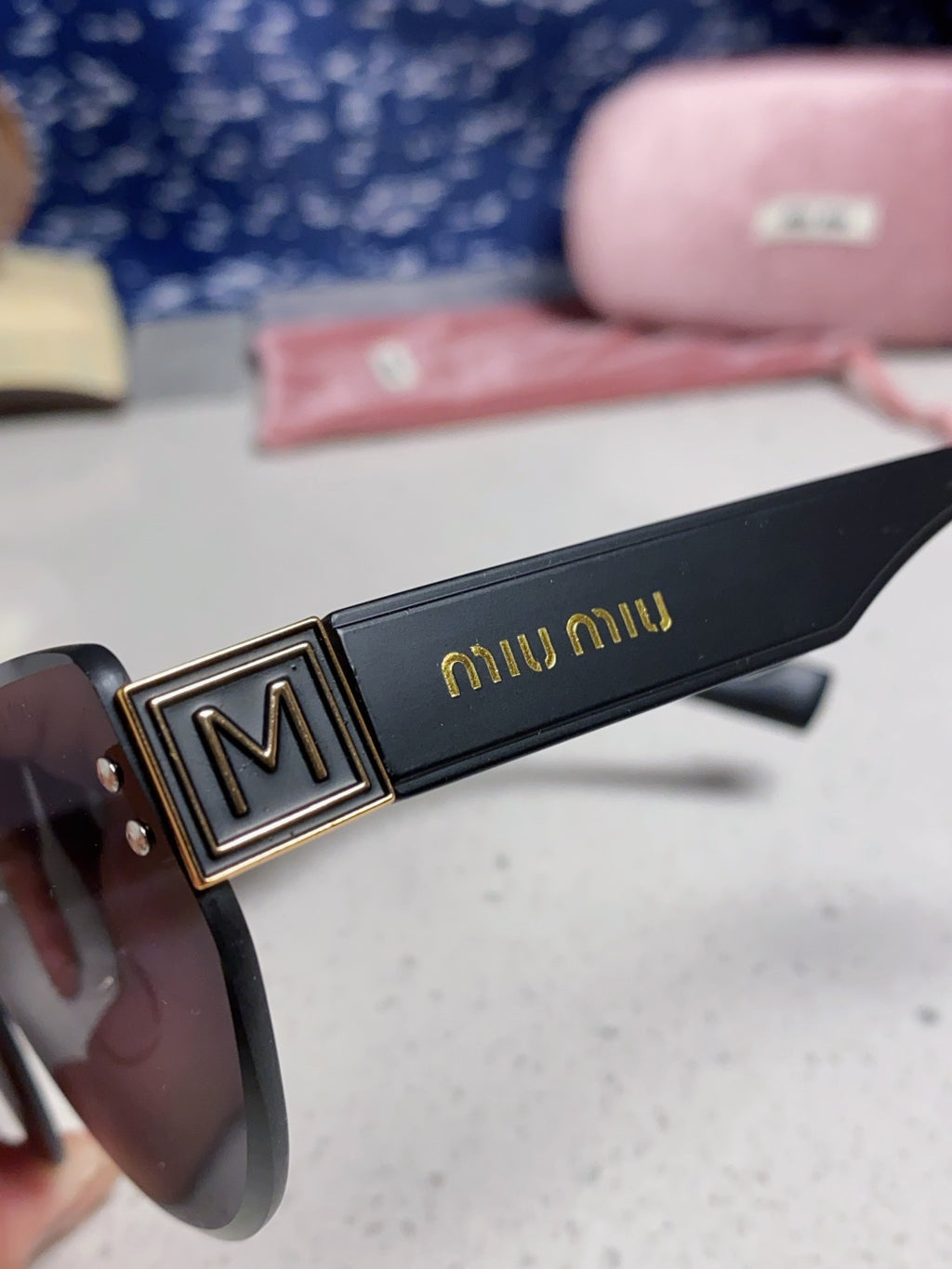 Miu Miu Lightweight Rimless Black Lens Sunglasses for Women - 449700 - detail image 7