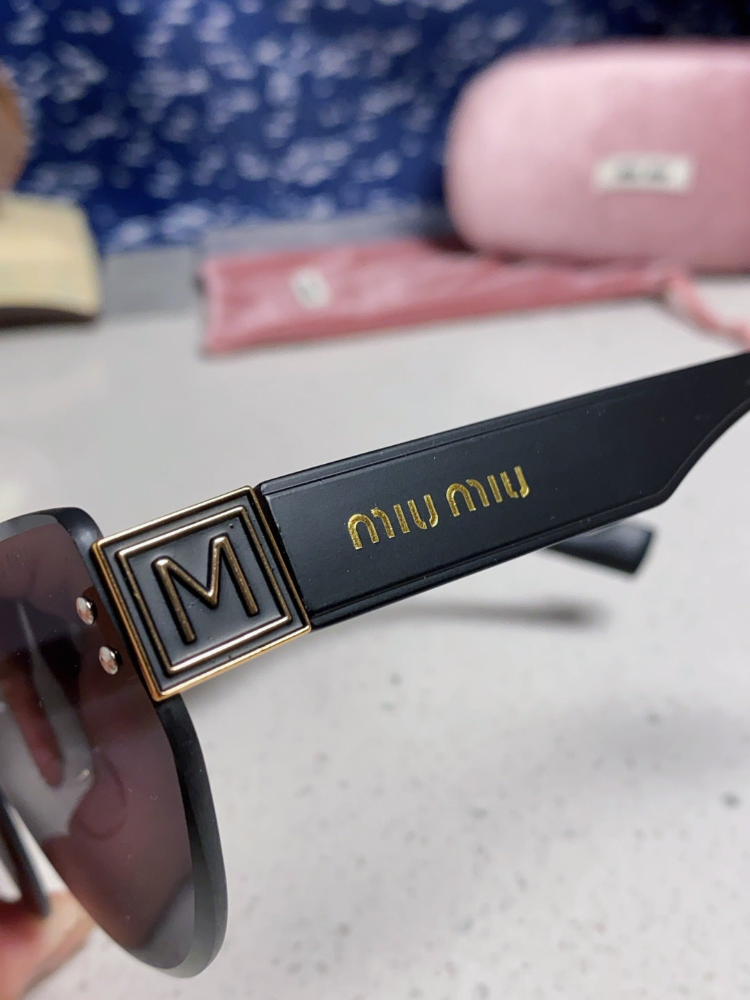 Miu Miu Lightweight Rimless Black Lens Sunglasses for Women - 449700 - detail image 7