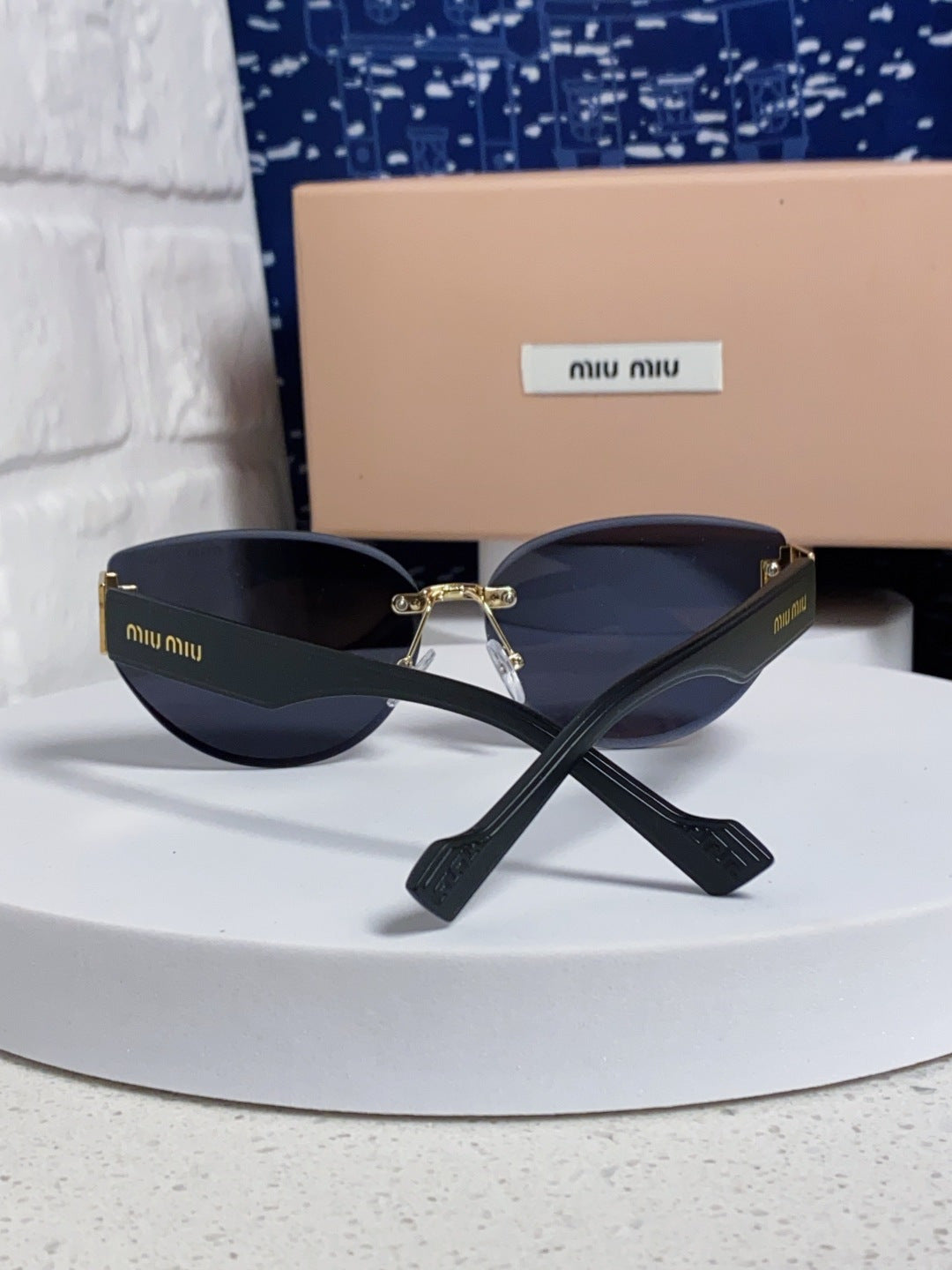 Miu Miu Lightweight Rimless Black Lens Sunglasses for Women - 449700 - detail image 3