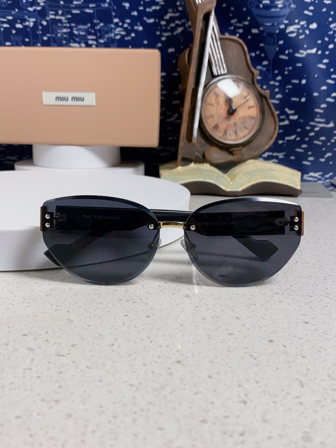 Miu Miu Lightweight Rimless Black Lens Sunglasses for Women - 449700 - detail image 9