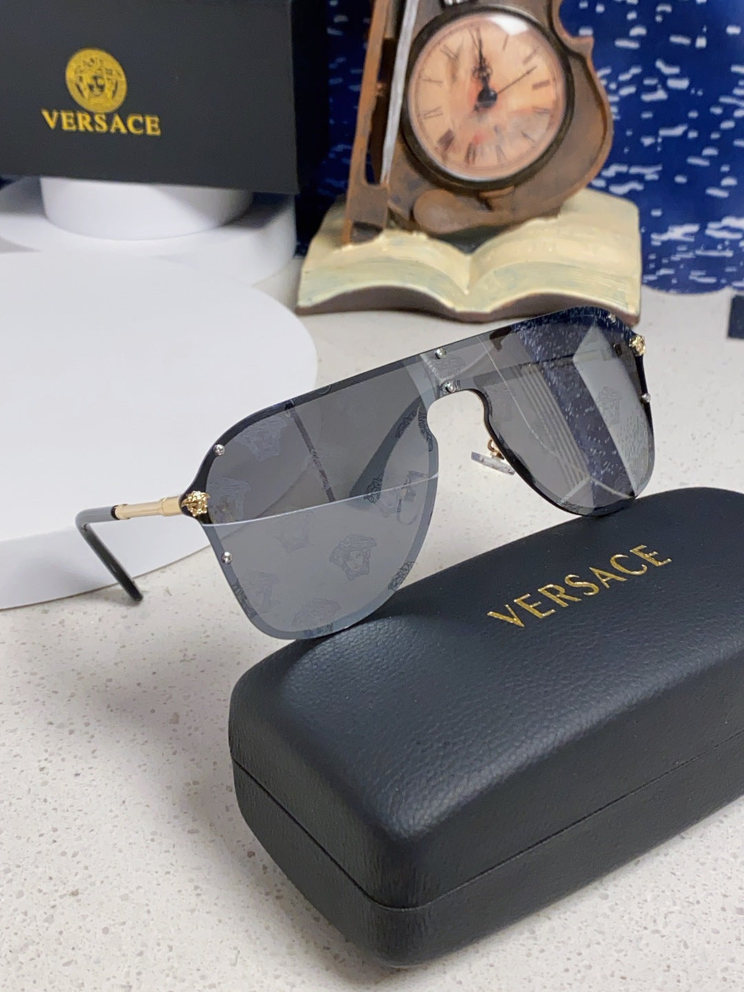 Versace Metal Oversized Silver Lens Sunglasses for Men & Women - 466216 - detail image 10