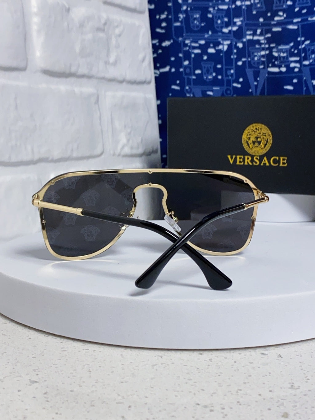 Versace Metal Oversized Silver Lens Sunglasses for Men & Women - 466216 - detail image 3