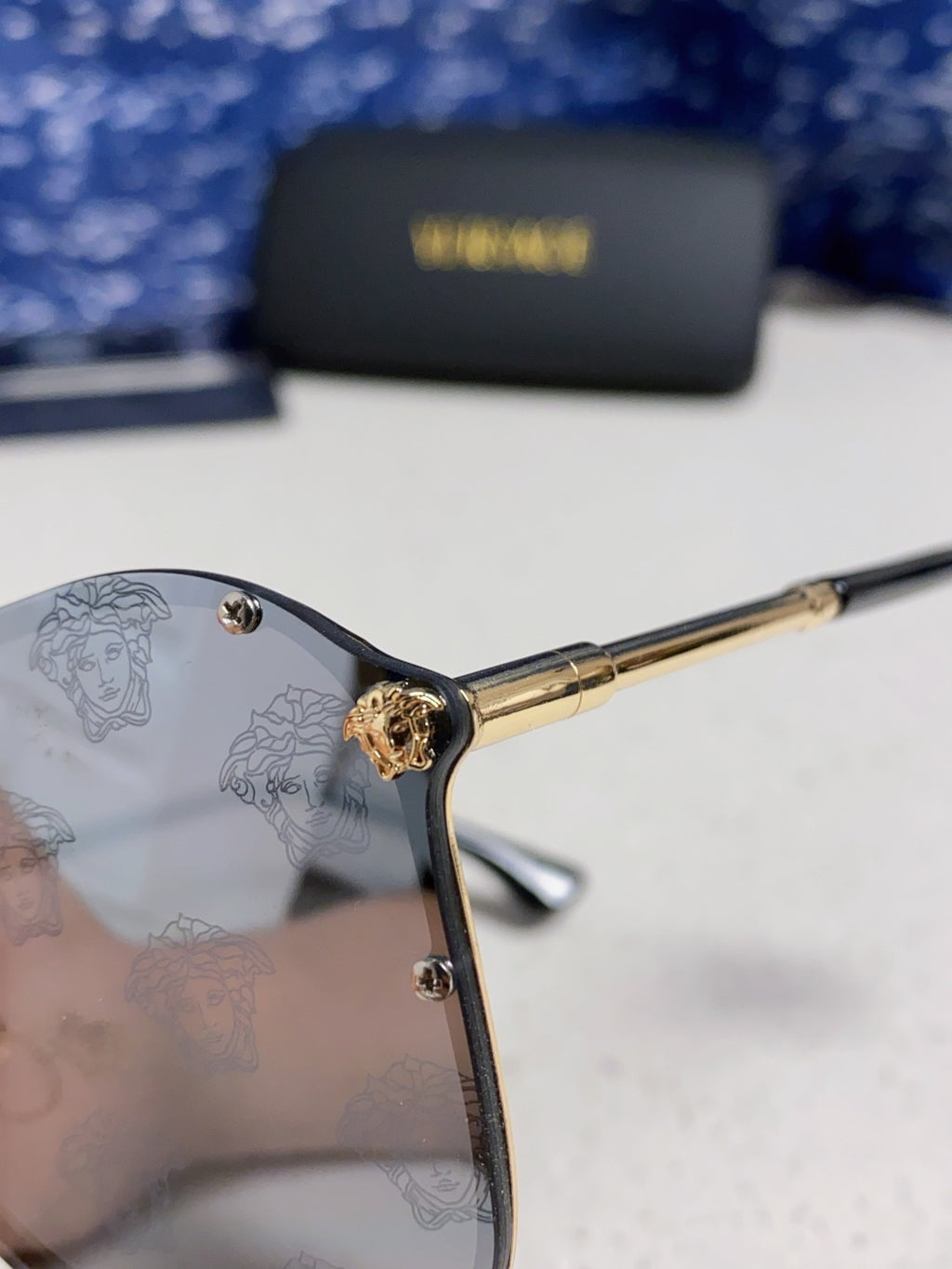 Versace Metal Oversized Silver Lens Sunglasses for Men & Women - 466216 - detail image 7