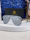 Versace Metal Oversized Silver Lens Sunglasses for Men & Women - 466216