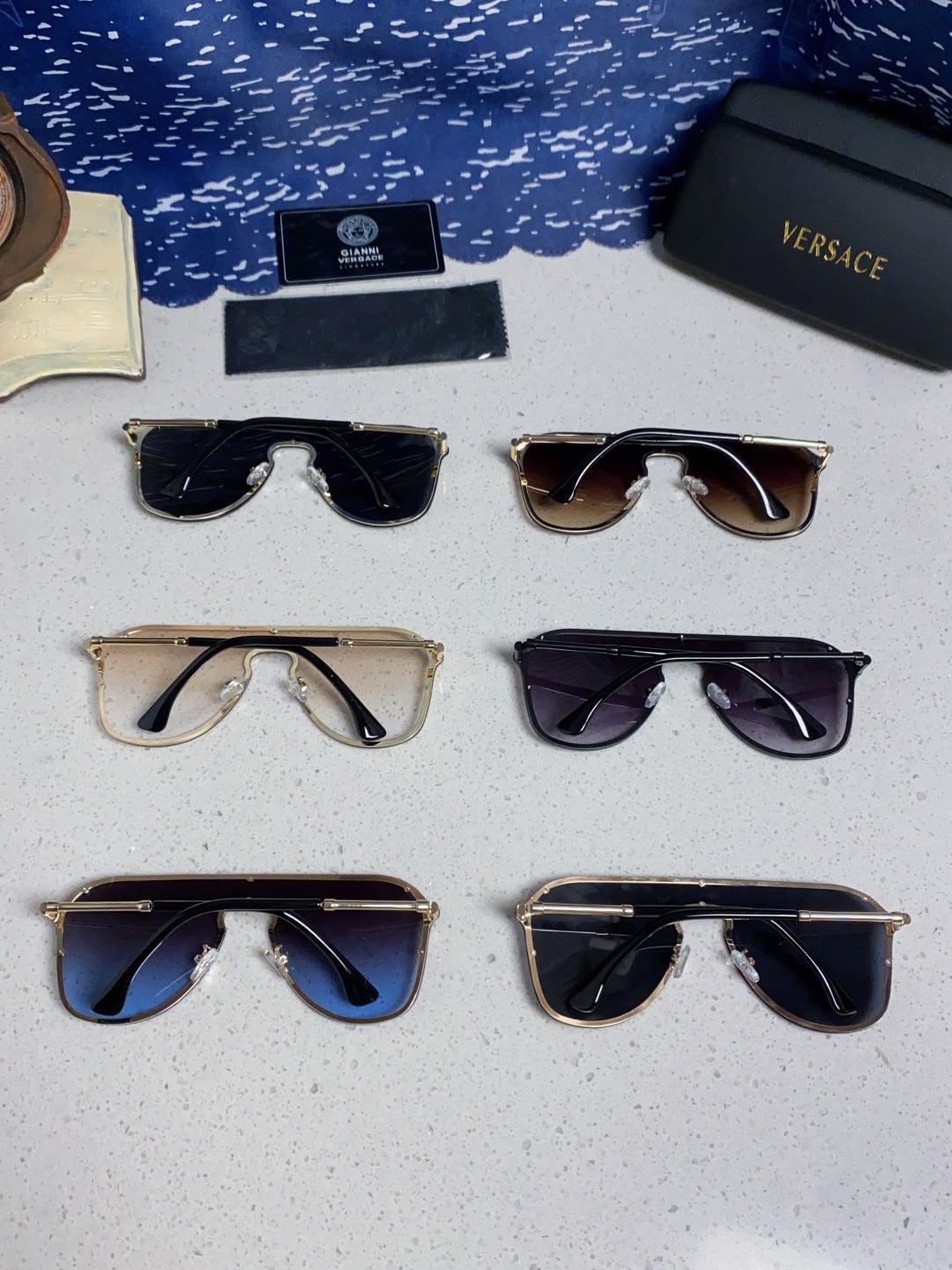 Versace Metal Oversized Silver Lens Sunglasses for Men & Women - 466216 - detail image 11