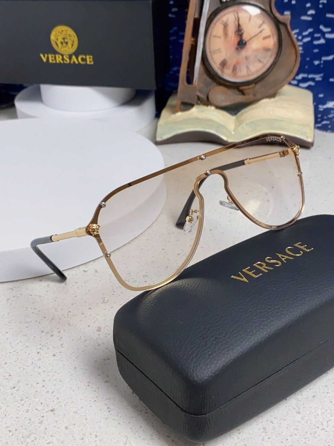 Versace Metal Oversized Silver Lens Sunglasses for Men & Women - 466217 - detail image 10