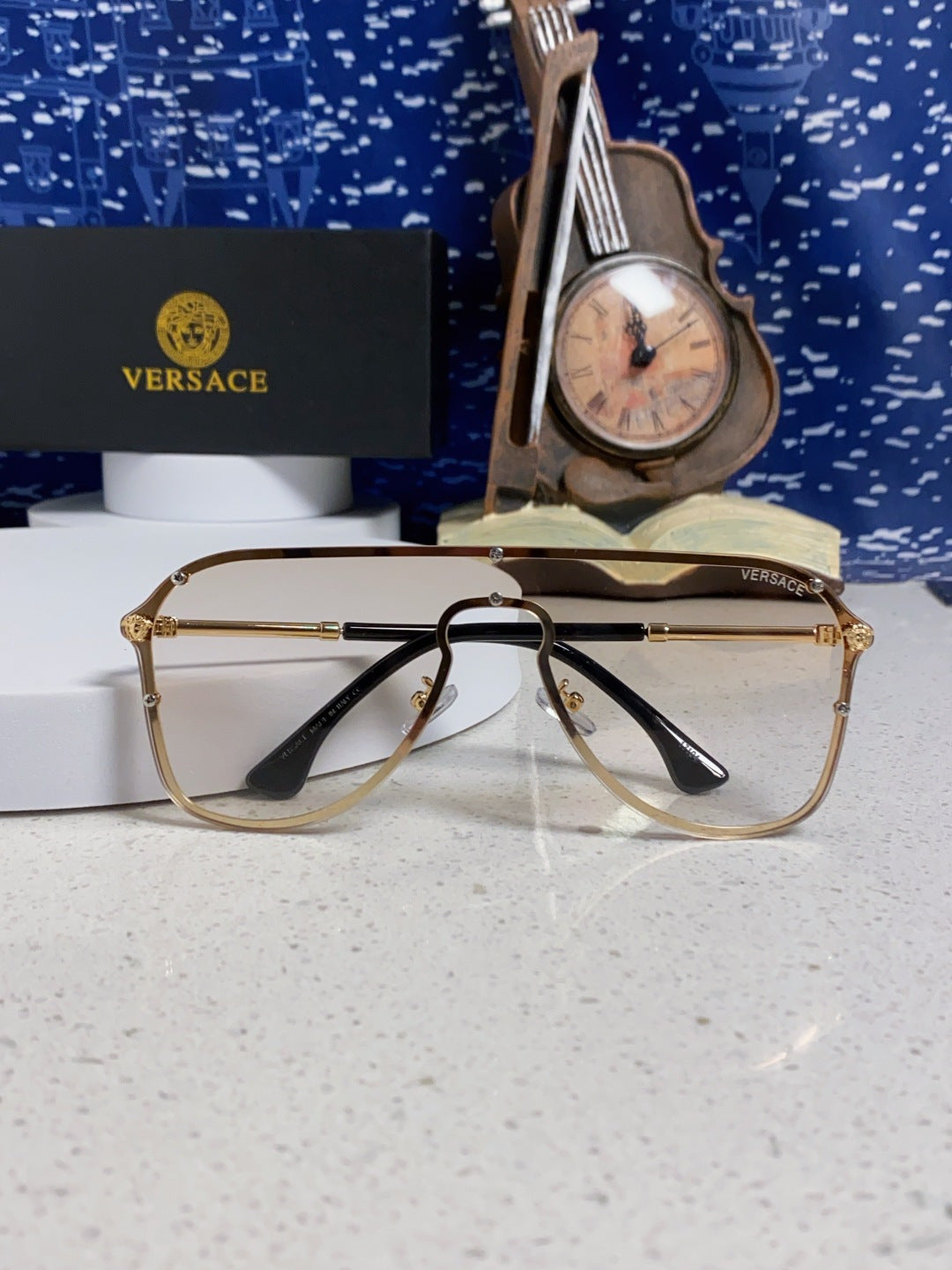 Versace Metal Oversized Silver Lens Sunglasses for Men & Women - 466217 - detail image 9