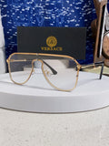 Versace Metal Oversized Silver Lens Sunglasses for Men & Women - 466217