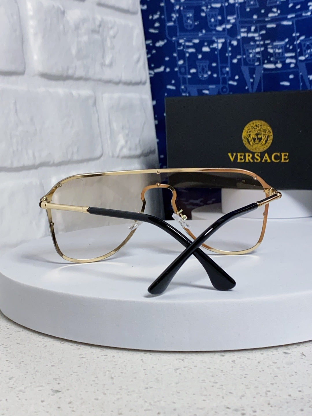 Versace Metal Oversized Silver Lens Sunglasses for Men & Women - 466217 - detail image 3