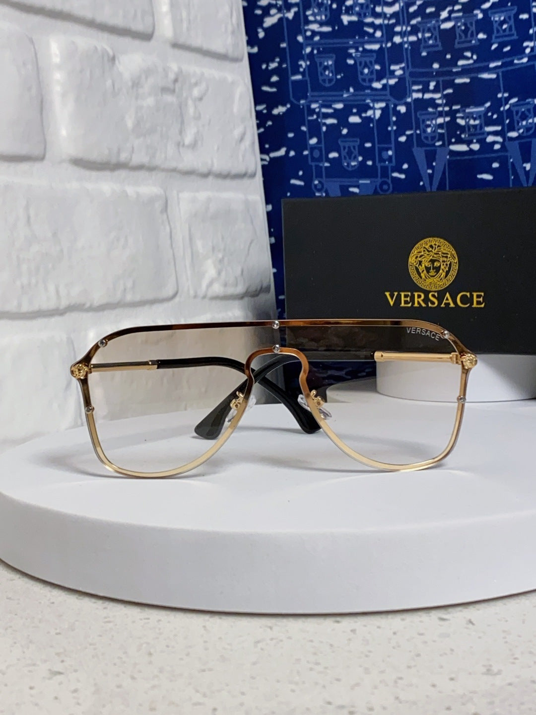 Versace Metal Oversized Silver Lens Sunglasses for Men & Women - 466217 - detail image 2
