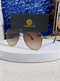 Versace Metal Oversized Brown Lens Sunglasses for Men & Women - 466219