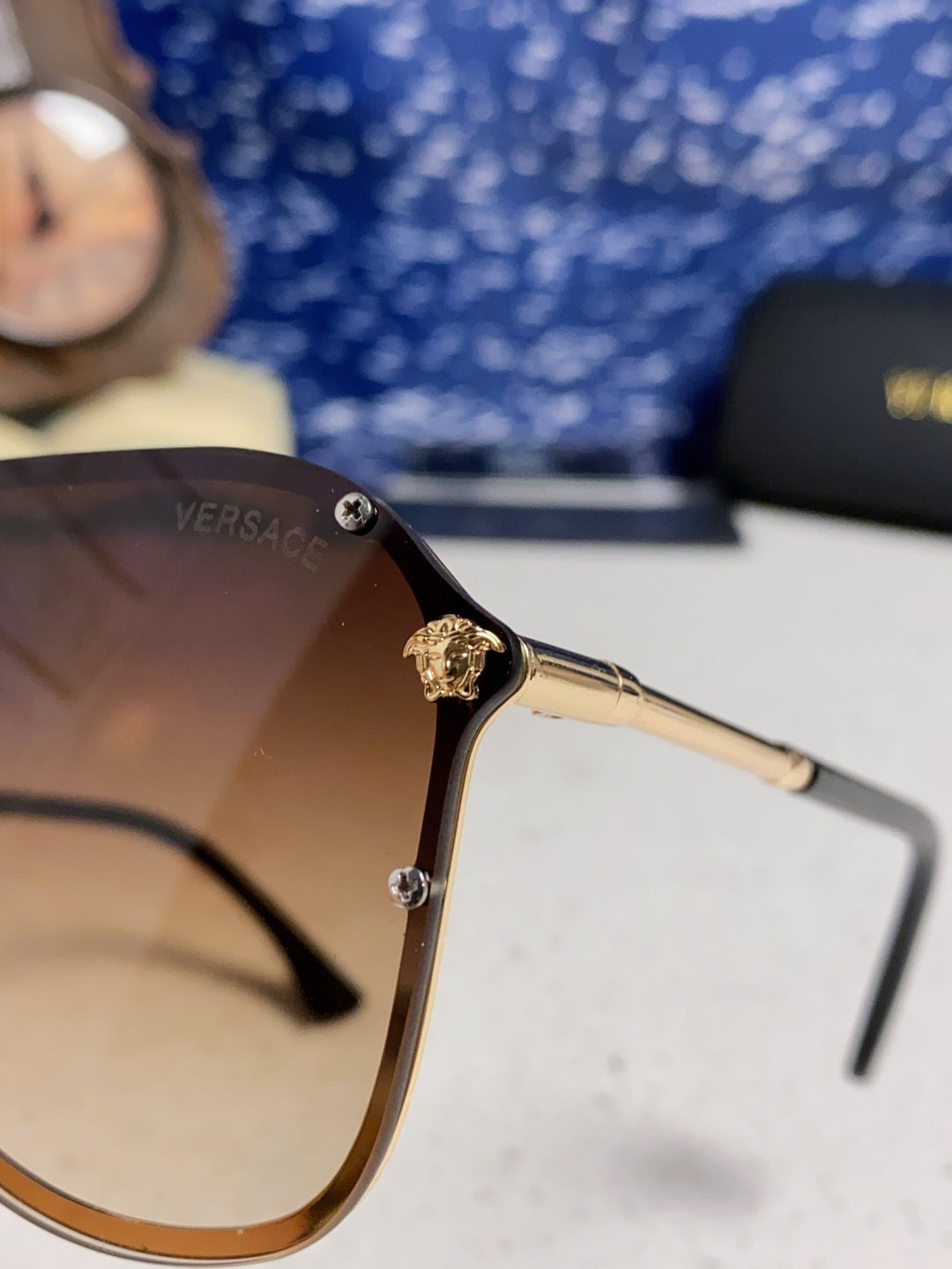 Versace Metal Oversized Brown Lens Sunglasses for Men & Women - 466219 - detail image 7