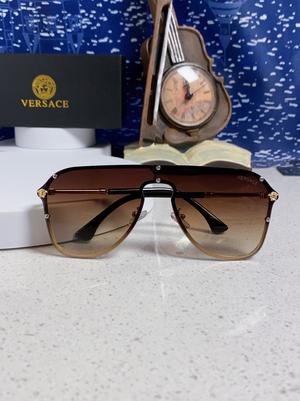 Versace Metal Oversized Brown Lens Sunglasses for Men & Women - 466219 - detail image 8