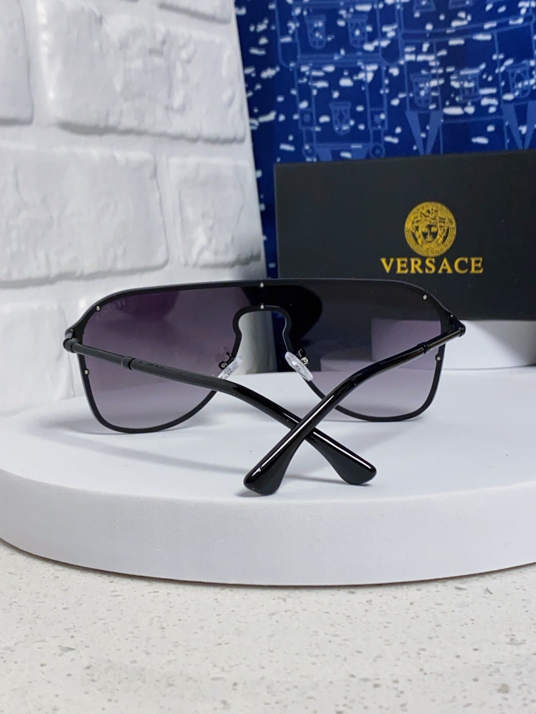 Versace Metal Oversized Silver Lens Sunglasses for Men & Women - 466220 - detail image 3