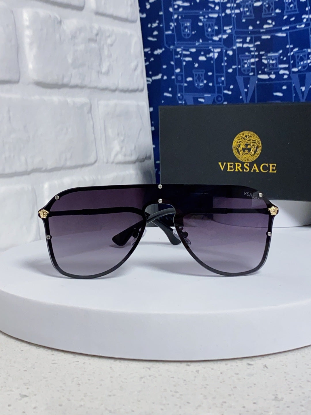 Versace Metal Oversized Silver Lens Sunglasses for Men & Women - 466220 - detail image 2