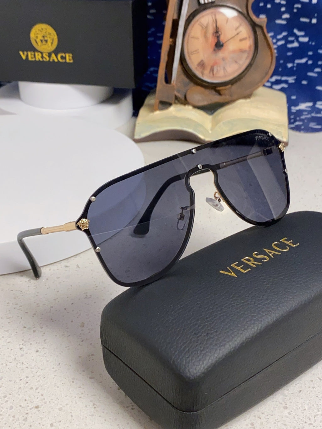 Versace Metal Oversized Red Lens Sunglasses for Men & Women - 466221 - detail image 11