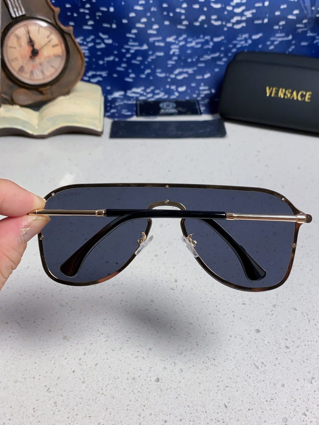 Versace Metal Oversized Red Lens Sunglasses for Men & Women - 466221 - detail image 6