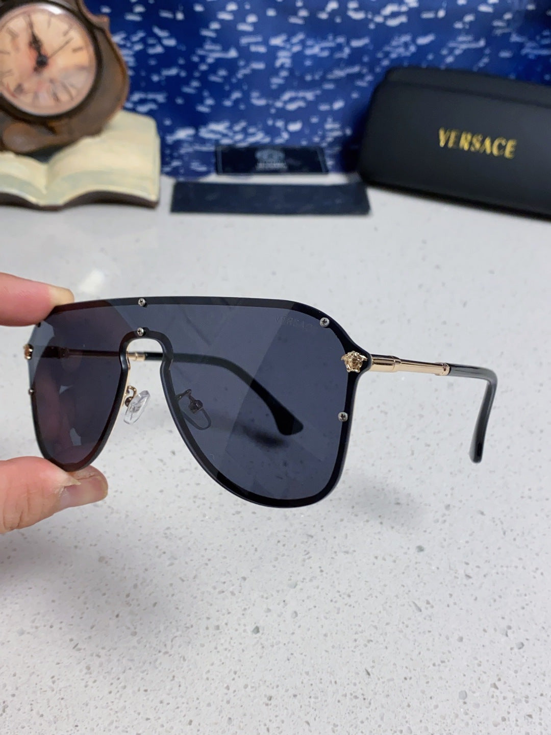 Versace Metal Oversized Red Lens Sunglasses for Men & Women - 466221 - detail image 7