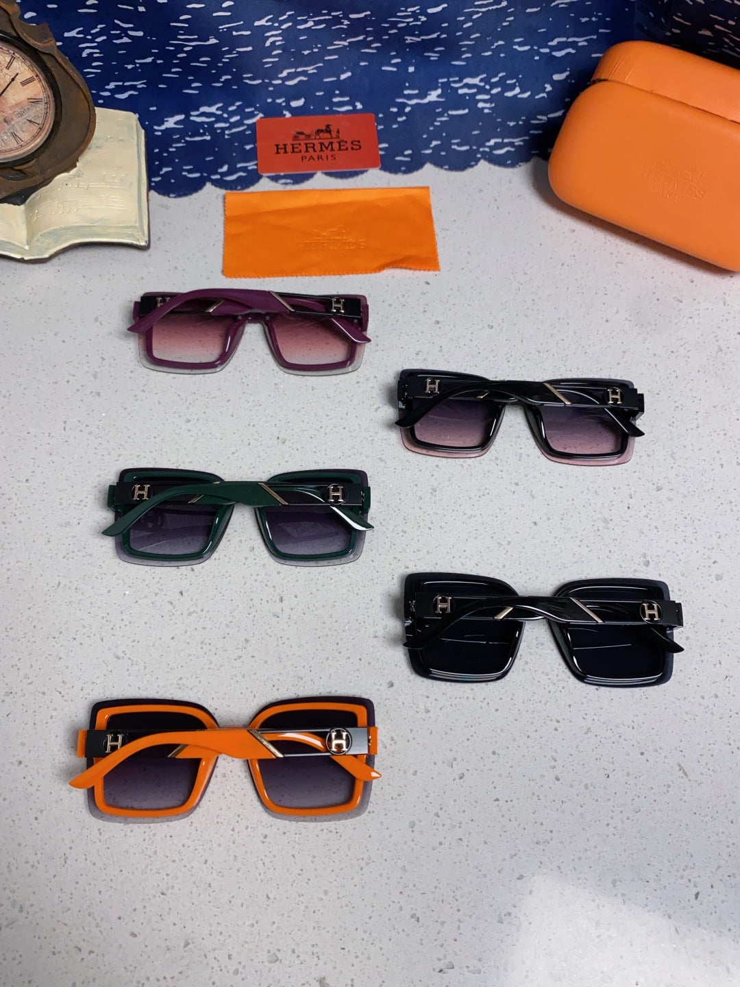 Hermès Square Blue Lens Sunglasses for Women - detail image 11