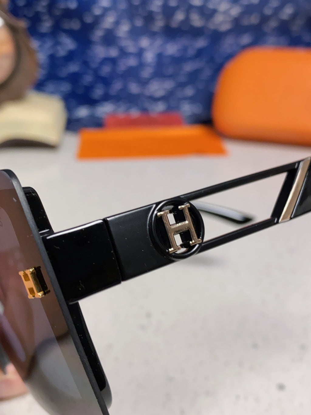 Hermès Square Blue Lens Sunglasses for Women - detail image 7