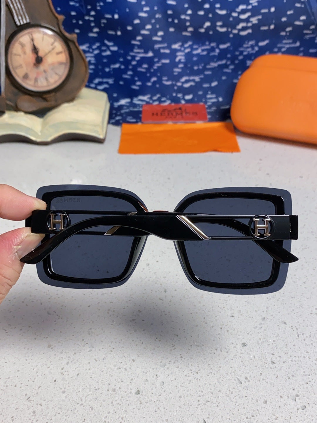 Hermès Square Blue Lens Sunglasses for Women - detail image 5