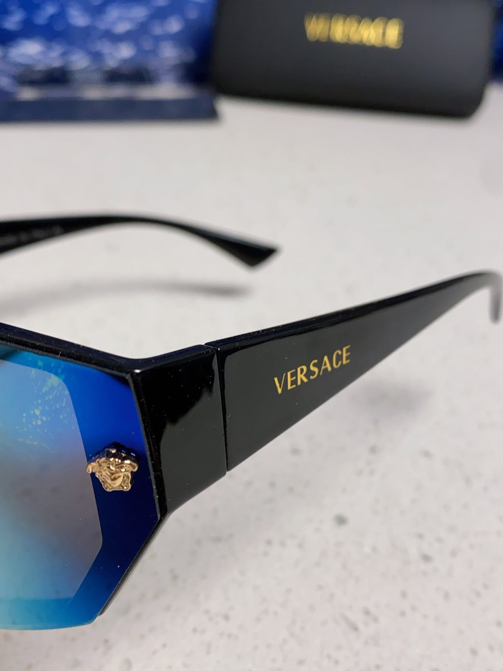 Versace Square Orange Lens Sunglasses for Men & Women - detail image 7