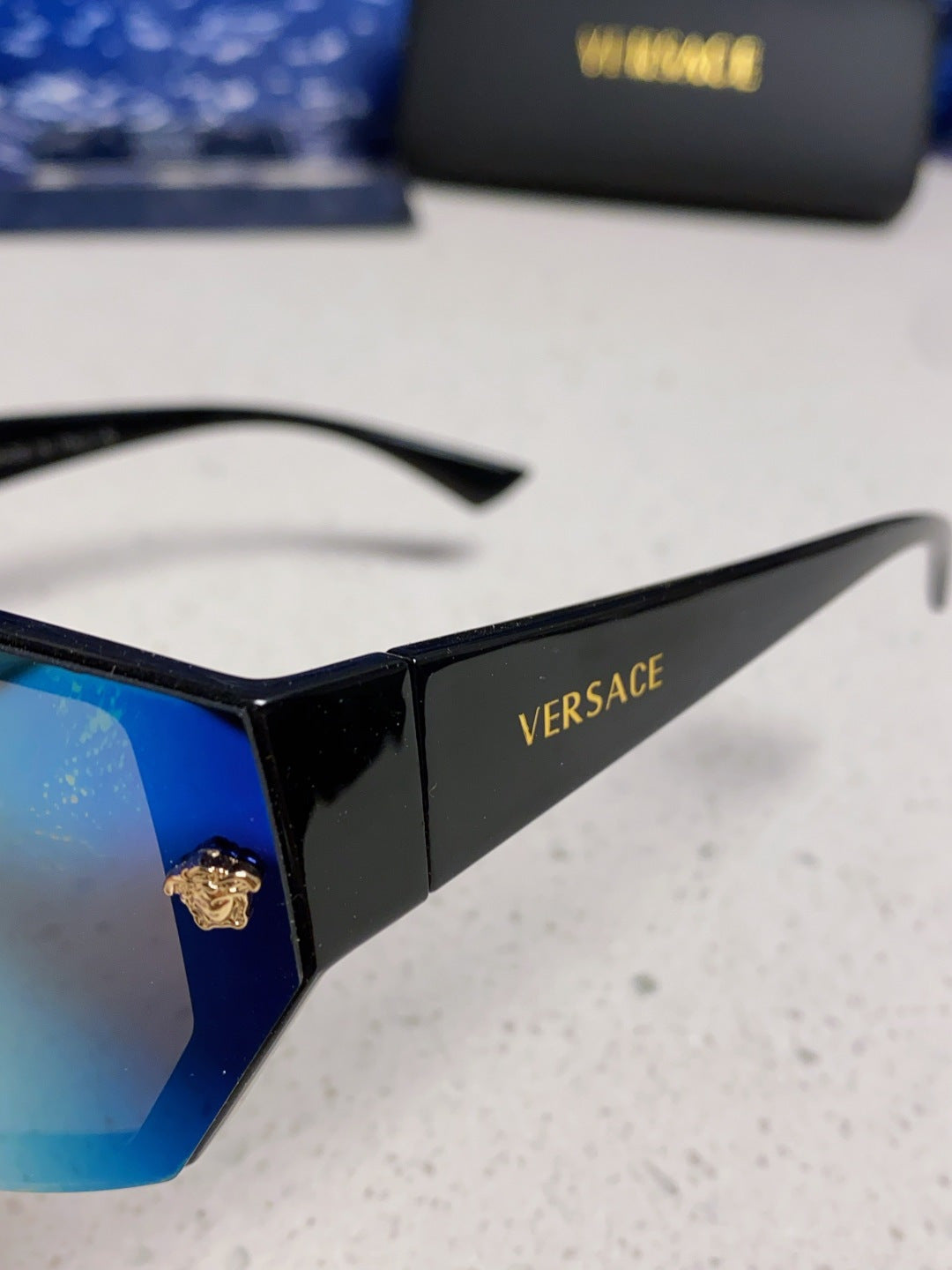 Versace Square Orange Lens Sunglasses for Men & Women - detail image 7