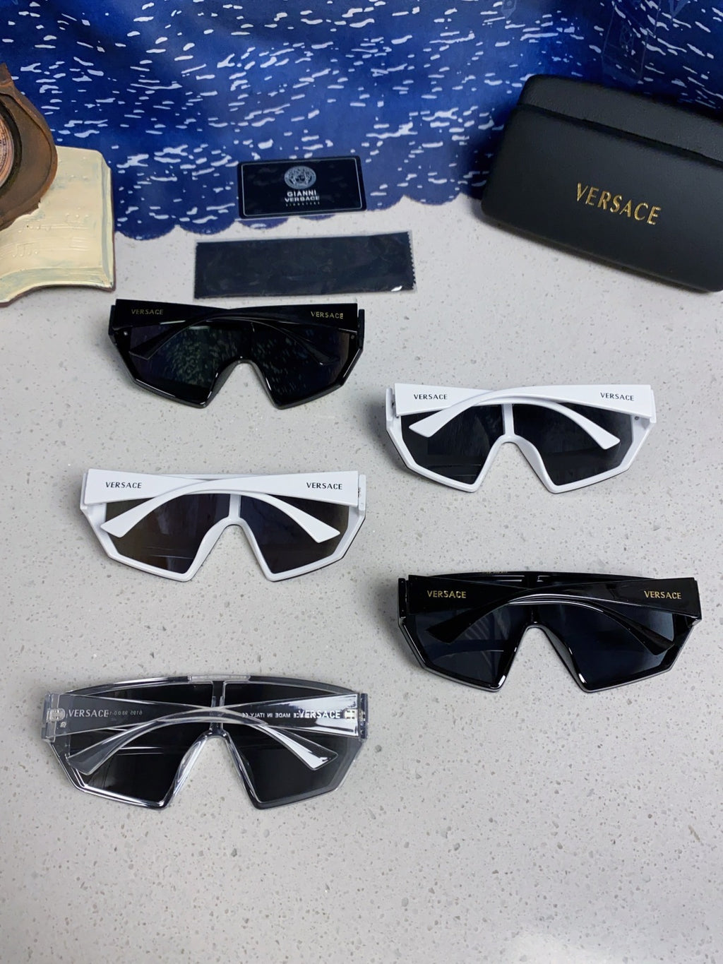 Versace Square Blue Lens Sunglasses for Men & Women - detail image 11