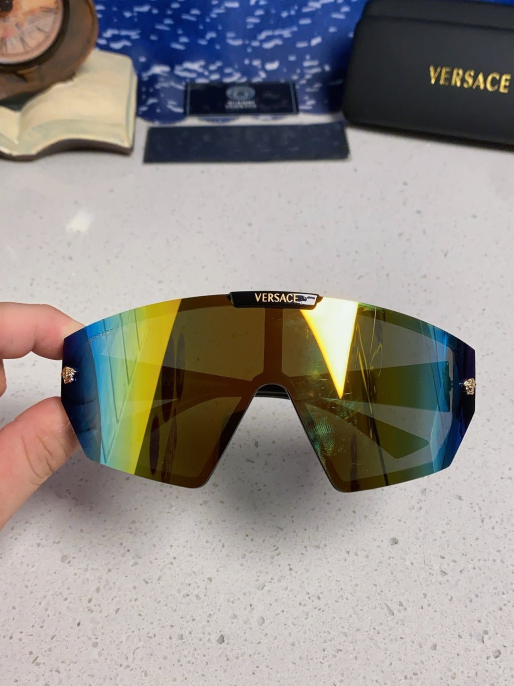 Versace Square Orange Lens Sunglasses for Men & Women - detail image 4