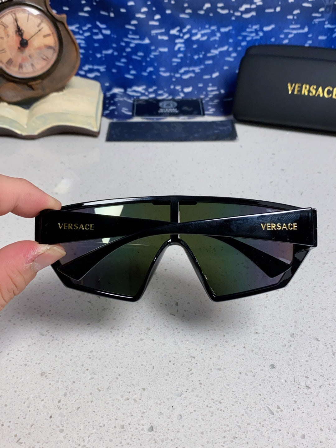 Versace Square Orange Lens Sunglasses for Men & Women - detail image 5