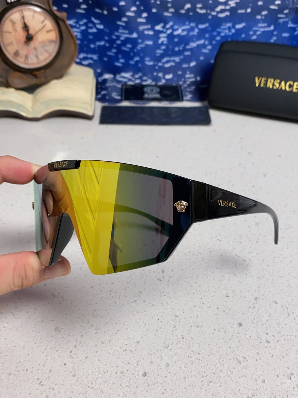 Versace Square Orange Lens Sunglasses for Men & Women - detail image 6