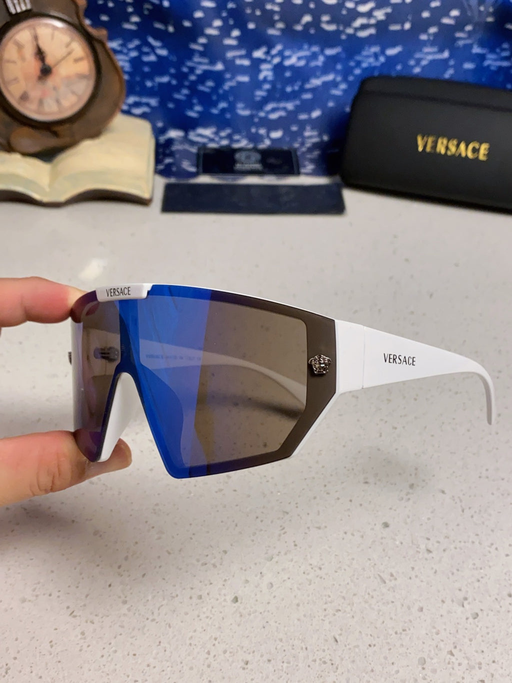Versace Square Blue Lens Sunglasses for Men & Women - detail image 6