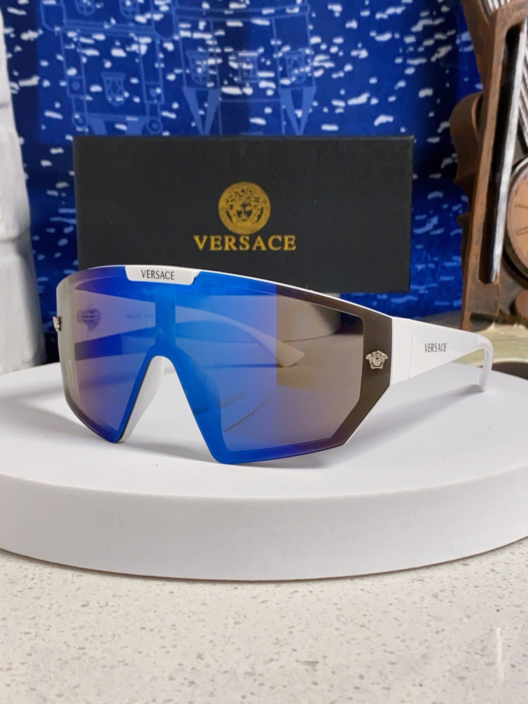 Versace Square Blue Lens Sunglasses for Men & Women