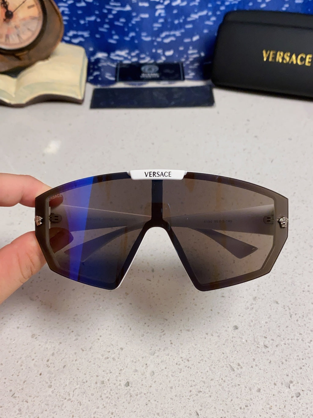 Versace Square Blue Lens Sunglasses for Men & Women - detail image 4