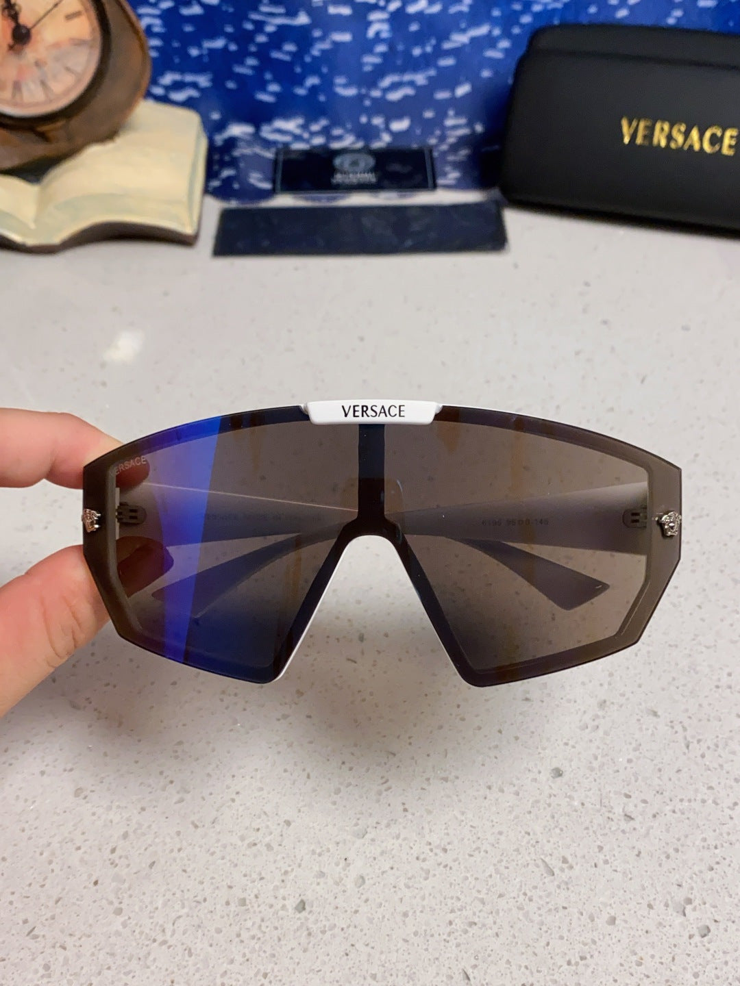 Versace Square Blue Lens Sunglasses for Men & Women - detail image 4
